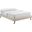 Loryn Beige Full Fabric Bed Frame with Round Splayed Legs