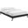 Loryn Black Queen Vinyl Bed Frame with Round Splayed Legs