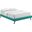 Loryn Queen Fabric Bed Frame With Round Splayed Legs In Teal