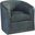 Los Altos Colton Leather Swivel Chair In Dark Blue