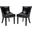Lotus Black and Espresso 19 Inch Side Chair with Silver Nailhead Detail Set of 2