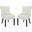 Lotus Flat Cream and Espresso 19 Inch Side Chair with Silver Nailhead Detail Set of 2