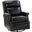 Louise Genuine Leather Swivel Rocker Recliner In Black