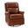Louise Genuine Leather Swivel Rocker Recliner In Brown