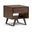 Lowry Solid Acacia Wood End Table In Distressed Charcoal Brown