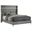 Lucia 61 Inch Upholstered Eastern King Wingback Bed In Grey