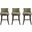 Lucia Counter Stool Set of 3 In Leaf Green