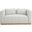 Lucia Linen Textured Fabric Loveseat In Cream