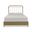 Lucia Queen Headboard with Metal Surround and Platform Wood Slats In Milky Gold