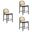 Lucio Counter Height Bar Stool Set of 3 In Black and White