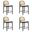 Lucio Counter Height Bar Stool Set of 4 In Black and White
