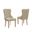 Lucy Button Tufted Wing Back Chairs Set of 2 In Beige