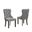 Lucy Button Tufted Wing Back Chairs Set of 2 In Gray