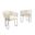 Luke Teddy Boucle Fabric Dining Chair Set of 2 in Cream and Chrome