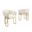Luke Teddy Boucle Fabric Dining Chair Set of 2 in Cream and Gold Chrome