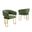 Luke Teddy Boucle Fabric Dining Chair Set of 2 in Green In Gold