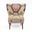 Lume Floral Hand-Made Wood/Metal Square Accent Chair In Multicolor