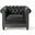 Luminex Tufted Upholstered Club Chair with Nailhead Accents and Scrolled Tuxedo Arms In Black