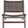 Luna Brown Leather Woven Accent Chair