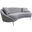 Luna Collection Textured Fabric Curved Sofa In Grey and Gold