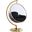 Luna Fabric Acrylic Swing Bubble Accent Chair In Black