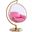 Luna Fabric Acrylic Swing Bubble Accent Chair In Pink