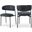 Lupita Vegan Leather Dining Chair Set of 2 In Black/Matte Black