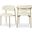 Lupita Vegan Leather Dining Chair Set of 2 In Cream/Brushed Gold