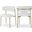 Lupita Vegan Leather Dining Chair Set of 2 In White and Brushed Gold