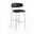 Lupita Vegan Leather Upholstered Bar Stool Set of 2 In Black