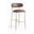 Lupita Vegan Leather Upholstered Bar Stool Set of 2 In Brown