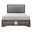 Luster California King Platform Bed with Footboard Storage In Gray and Champagne