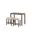 Lux 3 Piece Counter Height 36 Inch Pub Table Set with Tufted Creamy White Linen Stools In Brown