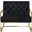 Luxe Accent Chair In Black Tufted Velvet Fabric With Polished Gold Stainless Steel Frame