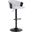Lydia Adjustable Black Wood Bar Stool In Light Gray Fabric with Black Metal