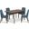 Lyncott Dining Room Set With Blue Chairs
