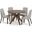 Lyncott Round Dining Room Set With Light Gray Chairs