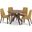Lyncott Round Dining Room Set With Mustard Chairs