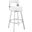Lynof Swivel Bar Stool In Brushed Stainless Steel with White Faux Leather