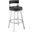 Lynof Swivel Counter Stool In Brushed Stainless Steel with Black Faux Leather