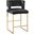 Lynx Black Velvet Bar Stool Set of 2 In Gold