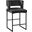 Lynx Black Velvet Bar Stool Set of 2 In Matte Black