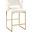 Lynx Cream Velvet Bar Stool Set of 2 In Gold