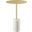 Lyric Round Side Table In White and Brass