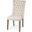 Mackenzie I Cream Plush Linen Covering Ash Solid Wood Base Dining Chair