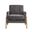Macon Wood Arm Tufted Back Accent Chair In Coal