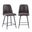 Maddox Upholstered Counter Height Barstool Set of 2 In Dark Brown