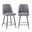 Maddox Upholstered Counter Height Barstool Set of 2 In Grey