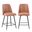 Maddox Mid-Century Modern Faux Leather Upholstered Counter Height Barstool Set of 2 In Light Brown