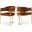 Madelyn Velvet Dining Chair Set of 2 In Cognac/Gold